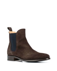 Bottines chelsea en daim marron foncé Scarosso