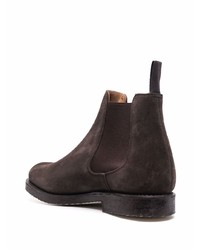 Bottines chelsea en daim marron foncé Church's