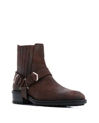 Bottines chelsea en daim marron foncé Jimmy Choo