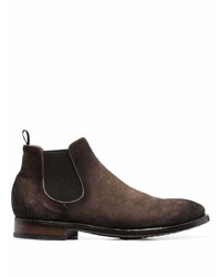 Bottines chelsea en daim marron foncé Officine Creative