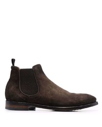 Bottines chelsea en daim marron foncé Officine Creative