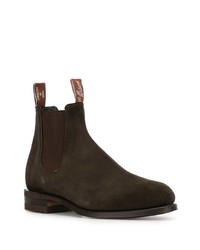 Bottines chelsea en daim marron foncé R.M. Williams