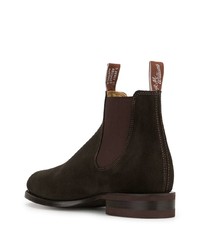 Bottines chelsea en daim marron foncé R.M. Williams