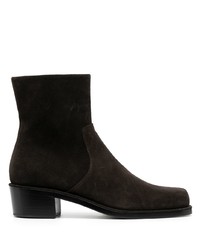 Bottines chelsea en daim marron foncé Rochas