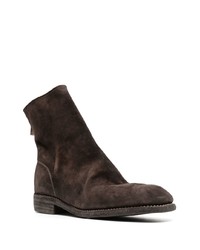 Bottines chelsea en daim marron foncé Guidi