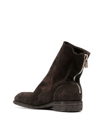 Bottines chelsea en daim marron foncé Guidi