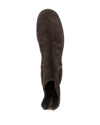 Bottines chelsea en daim marron foncé Guidi