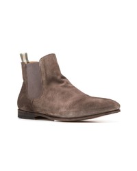 Bottines chelsea en daim marron foncé Officine Creative