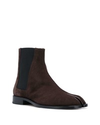 Bottines chelsea en daim marron foncé Maison Margiela