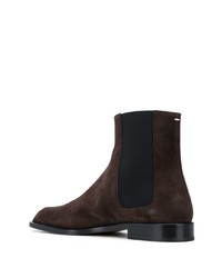 Bottines chelsea en daim marron foncé Maison Margiela