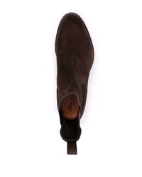 Bottines chelsea en daim marron foncé Santoni