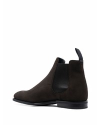 Bottines chelsea en daim marron foncé Church's