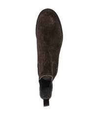 Bottines chelsea en daim marron foncé Pollini