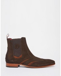 Bottines chelsea en daim marron foncé Jeffery West