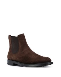 Bottines chelsea en daim marron foncé Tod's