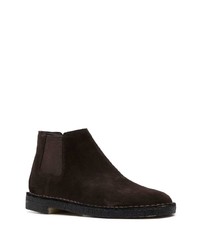 Bottines chelsea en daim marron foncé Clarks