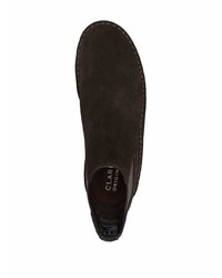 Bottines chelsea en daim marron foncé Clarks