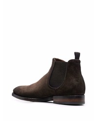 Bottines chelsea en daim marron foncé Officine Creative