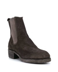 Bottines chelsea en daim marron foncé Guidi