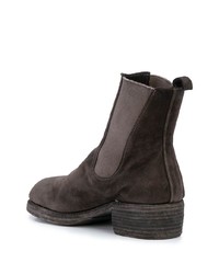 Bottines chelsea en daim marron foncé Guidi