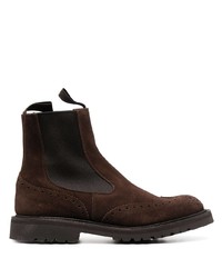 Bottines chelsea en daim marron foncé Tricker's