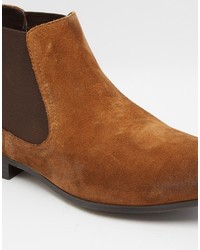 Bottines chelsea en daim marron Asos