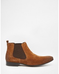 Bottines chelsea en daim marron Asos