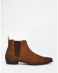 Bottines chelsea en daim marron Asos