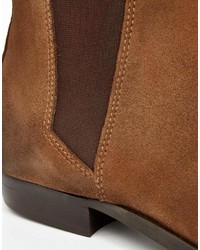 Bottines chelsea en daim marron Asos