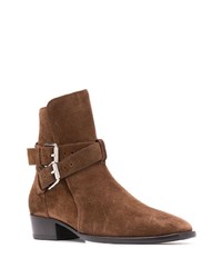 Bottines chelsea en daim marron Amiri