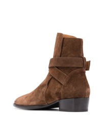 Bottines chelsea en daim marron Amiri