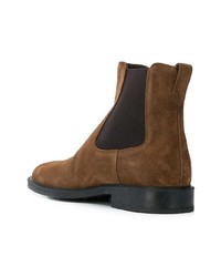 Bottines chelsea en daim marron Tod's