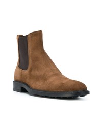 Bottines chelsea en daim marron Tod's