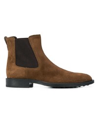 Bottines chelsea en daim marron Tod's