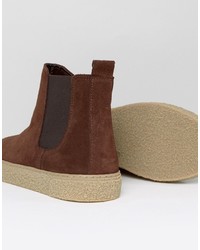 Bottines chelsea en daim marron Asos