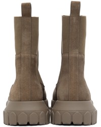 Bottines chelsea en daim marron Rick Owens