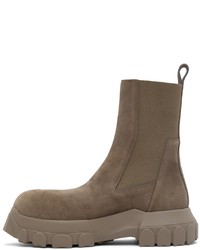 Bottines chelsea en daim marron Rick Owens