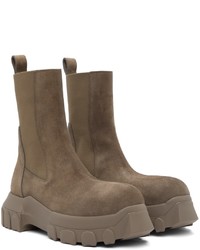 Bottines chelsea en daim marron Rick Owens