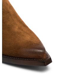 Bottines chelsea en daim marron Saint Laurent