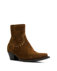 Bottines chelsea en daim marron Saint Laurent