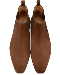 Bottines chelsea en daim marron Paul Smith