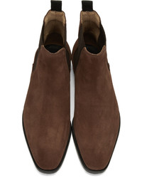 Bottines chelsea en daim marron Paul Smith