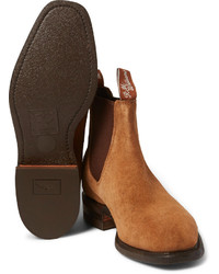 Bottines chelsea en daim marron Roland Mouret