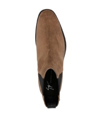 Bottines chelsea en daim marron Giuseppe Zanotti