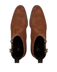 Bottines chelsea en daim marron Giuseppe Zanotti