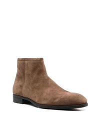 Bottines chelsea en daim marron Santoni