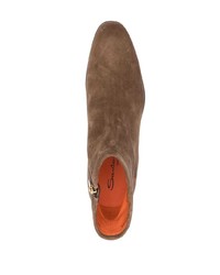 Bottines chelsea en daim marron Santoni