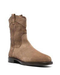 Bottines chelsea en daim marron Lemaire