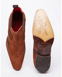 Bottines chelsea en daim marron Jeffery West