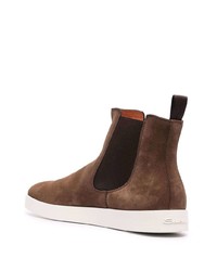 Bottines chelsea en daim marron Santoni